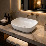 Ceramic Bathroom Basin Vanity Sink Oval Above Counter Top Mount Bowl