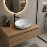 Ceramic Bathroom Basin Vanity Sink Oval Above Counter Top Mount Bowl - Side View