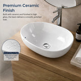 Ceramic Bathroom Basin Vanity Sink Oval Above Counter Top Mount Bowl