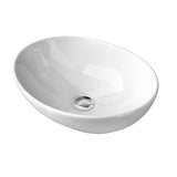 Ceramic Bathroom Basin Vanity Sink Oval Above Counter Top Mount Bowl - Rear View