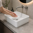 Ceramic Bathroom Basin Vanity Sink Square Above Counter Top Mount Bowl