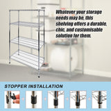 Modular Wire Storage Shelf 1200 x 450 x 1800mm Steel Shelving - Rear View