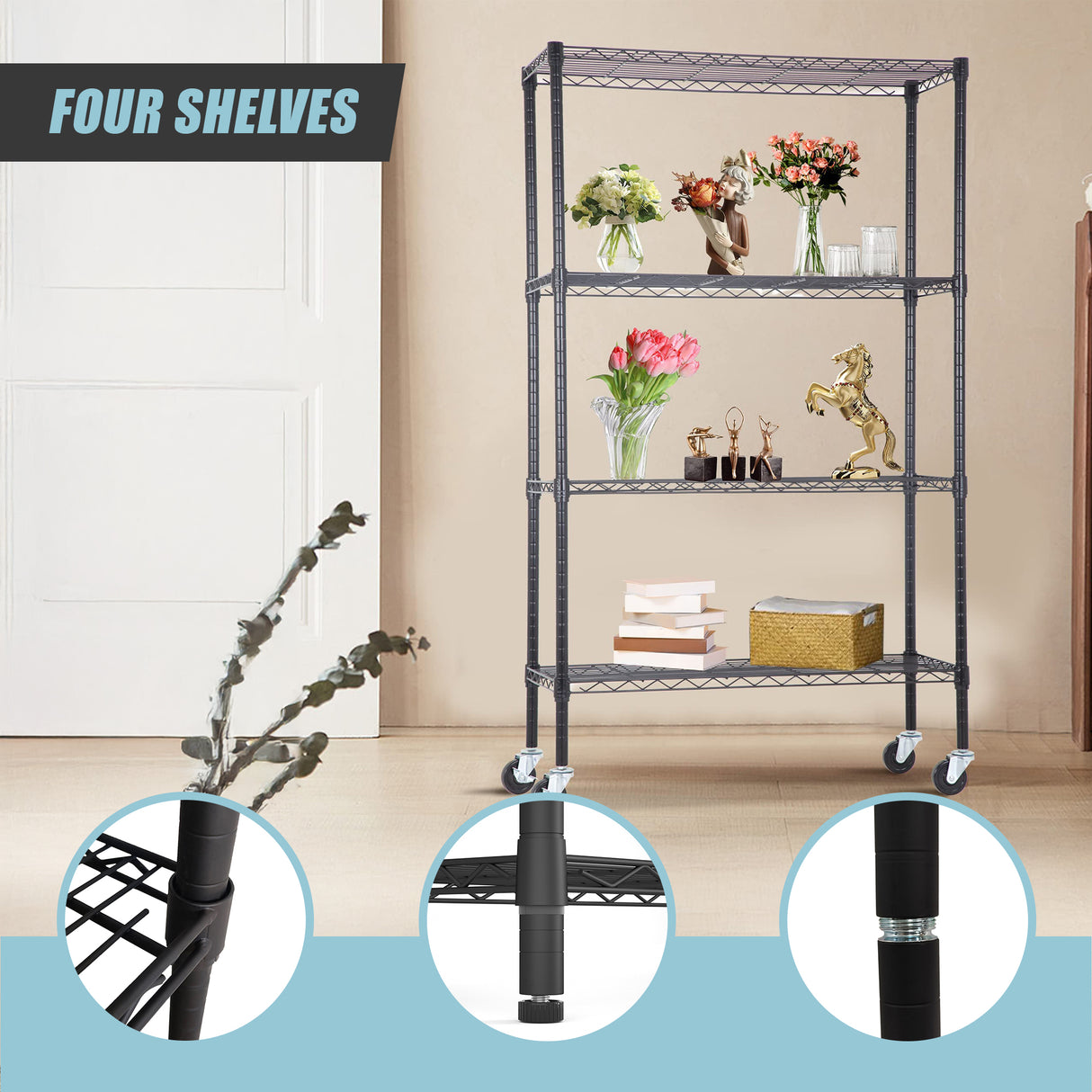 Modular Wire Storage Shelf 1200 x 450 x 1800mm Steel Shelving