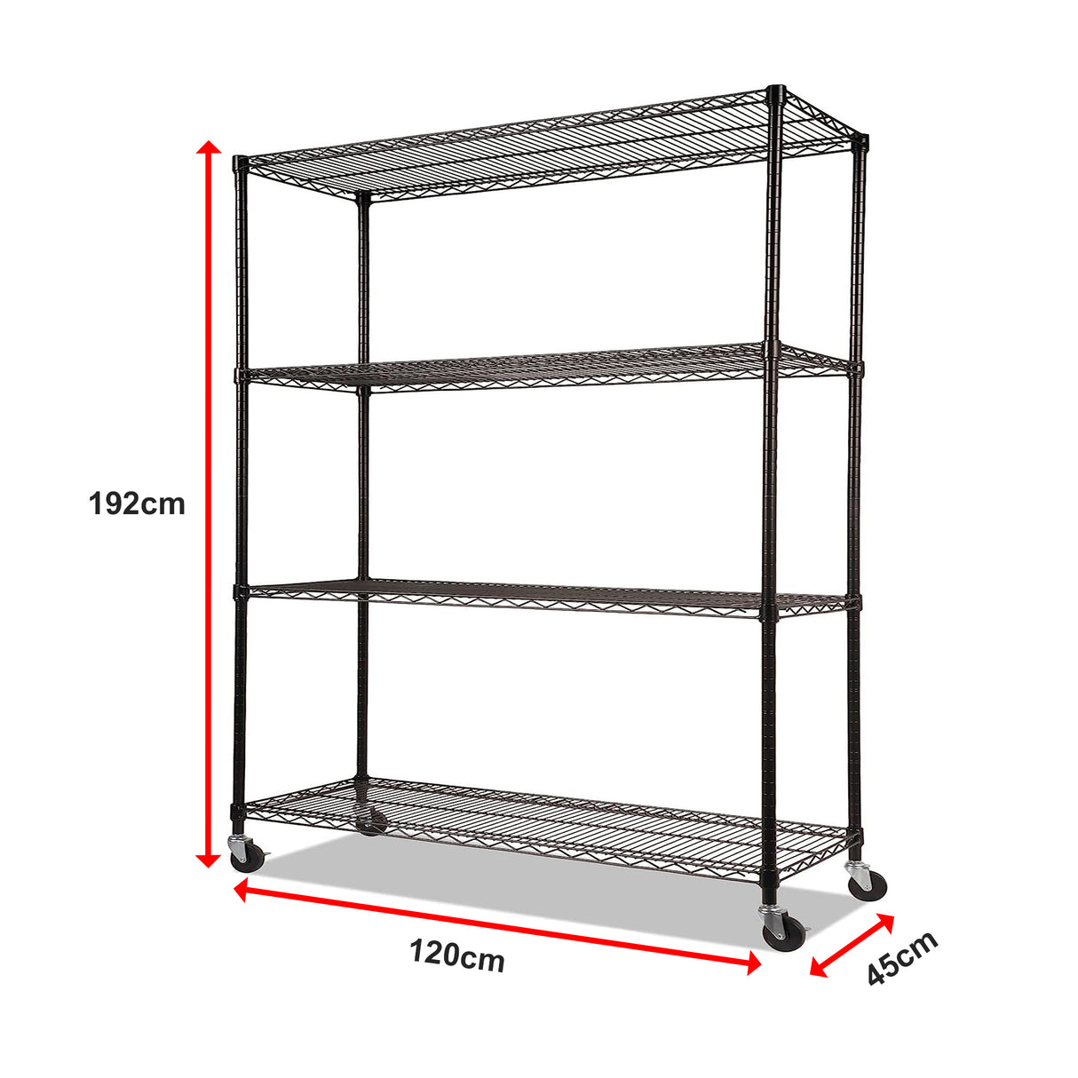 Modular Wire Storage Shelf 1200 x 450 x 1800mm Steel Shelving