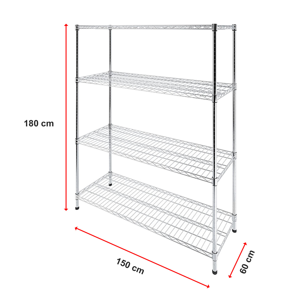 Modular Wire Storage Shelf 1500 x 600 x 1800mm Steel Shelving