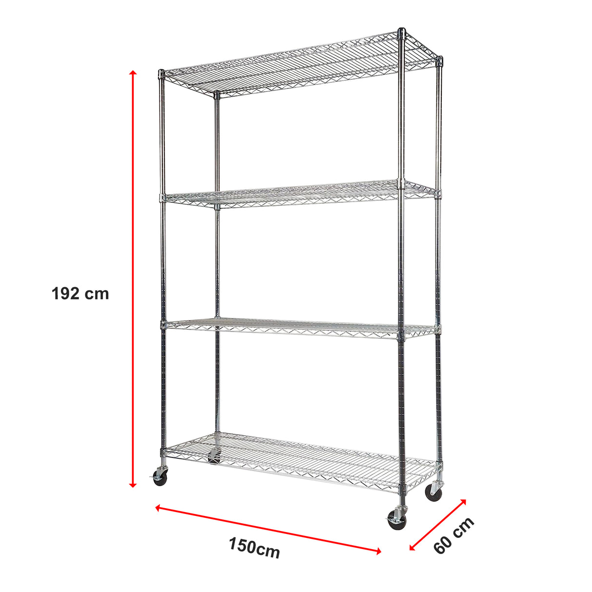 Modular Wire Storage Shelf 1500 x 600 x 1800mm Steel Shelving
