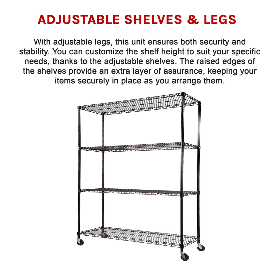 Modular Wire Storage Shelf 1500 x 600 x 1800mm Steel Shelving