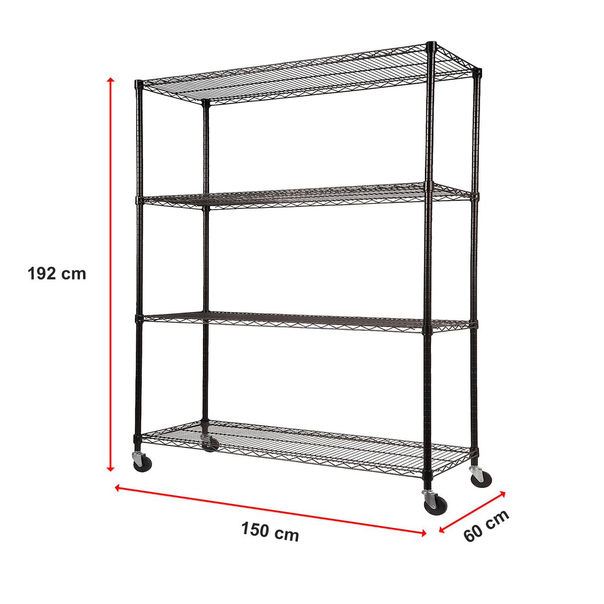 Modular Wire Storage Shelf 1500 x 600 x 1800mm Steel Shelving