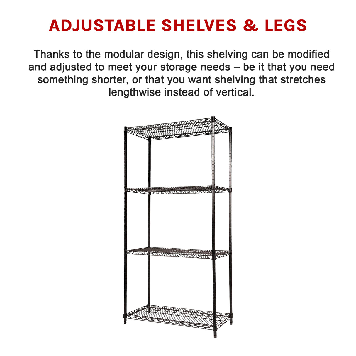 Modular Wire Storage Shelf 900 x 350 x 1800mm Steel Shelving
