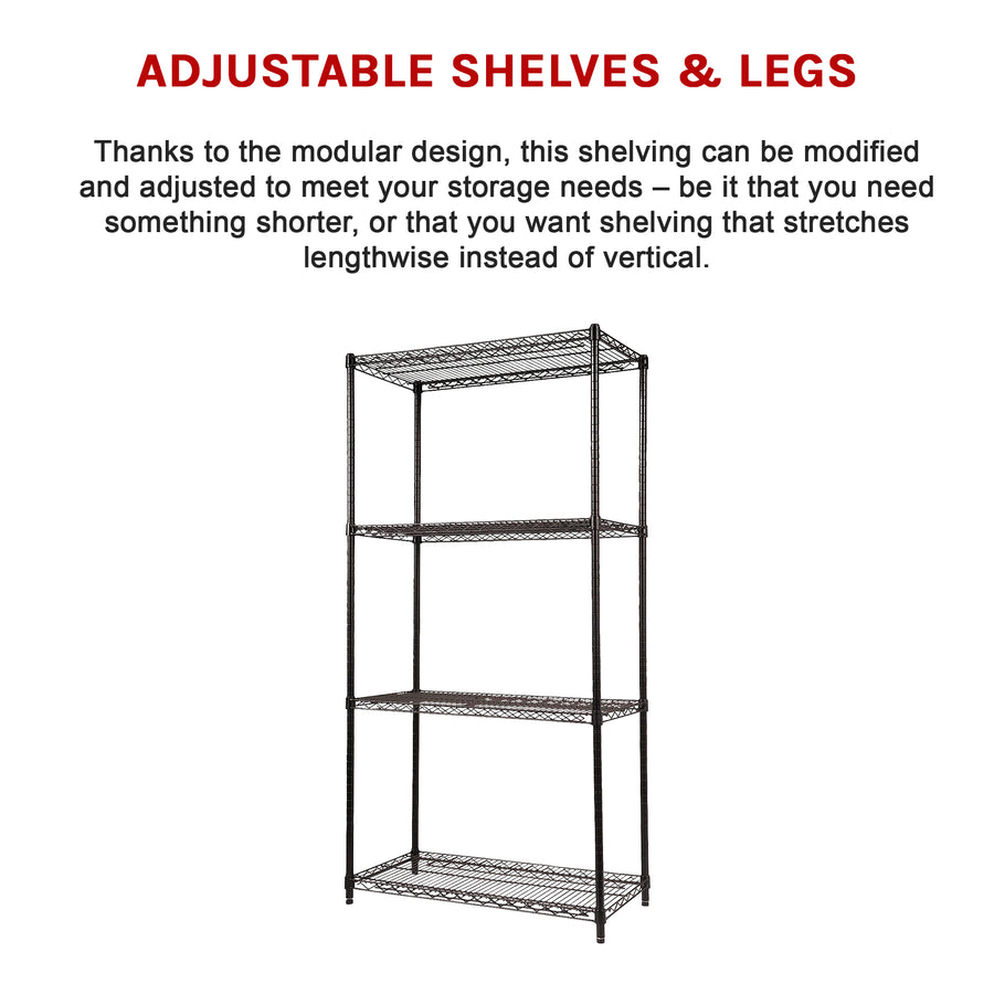 Modular Wire Storage Shelf 900 x 350 x 1800mm Steel Shelving