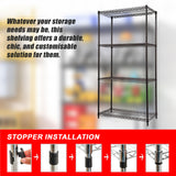 Modular Wire Storage Shelf 900 x 350 x 1800mm Steel Shelving - Low Angle