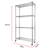 Modular Wire Storage Shelf 900 x 350 x 1800mm Steel Shelving
