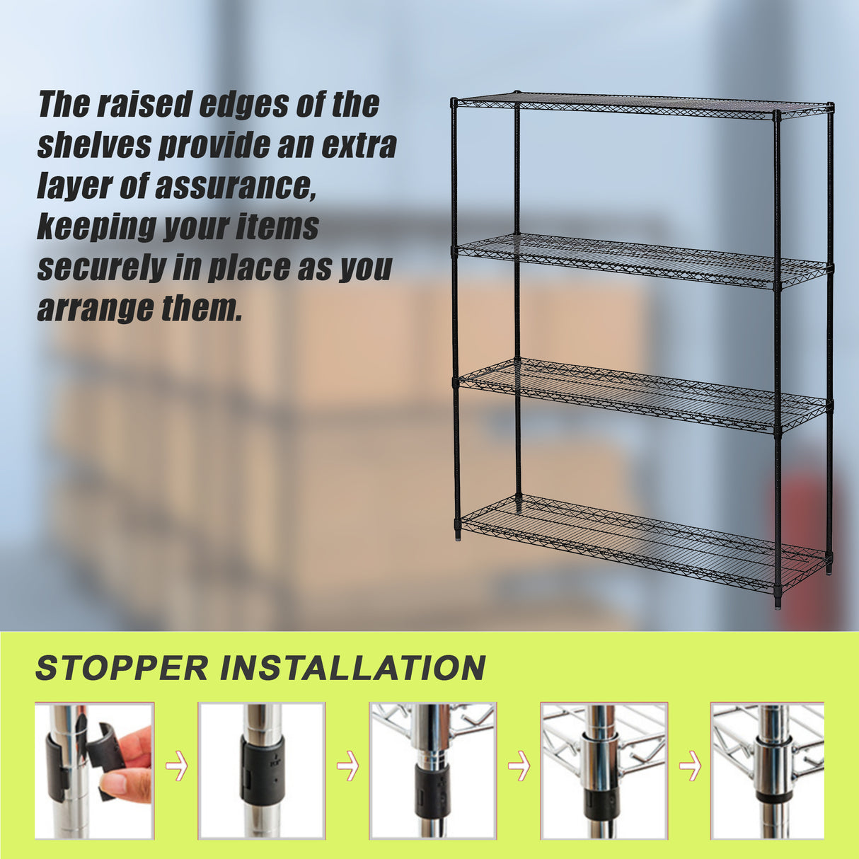 Modular Wire Storage Shelf 1500 x 450 x 1800mm Steel Shelving