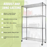 Modular Wire Storage Shelf 1500 x 450 x 1920mm Steel Shelving with Wheels - Extra Image