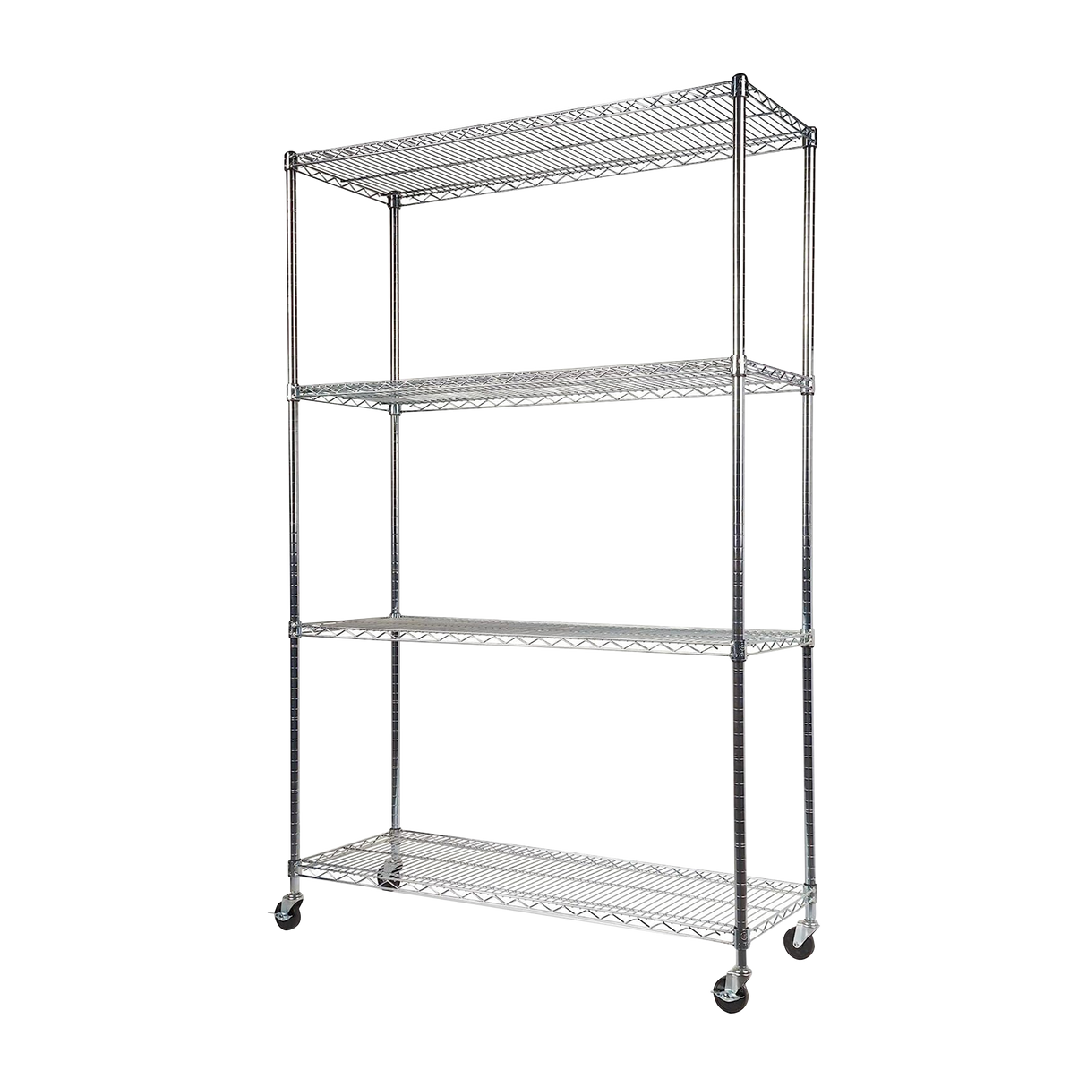 Modular Wire Storage Shelf 1500 x 450 x 1920mm Steel Shelving with Wheels