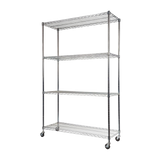 Modular Wire Storage Shelf 1500 x 450 x 1920mm Steel Shelving with Wheels