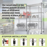 Modular Wire Storage Shelf 1500 x 450 x 1920mm Steel Shelving with Wheels
