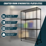Modular Wire Storage Shelf 1500 x 450 x 1920mm Steel Shelving with Wheels - Extra Image