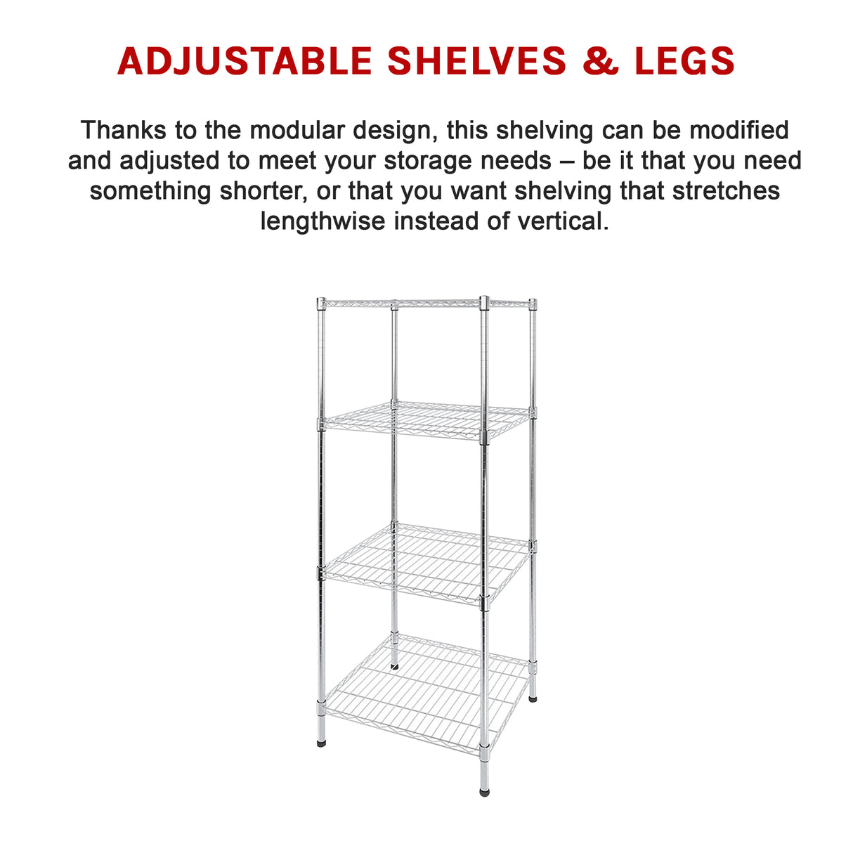 Modular Wire Storage Shelf 600 x 600 x 1800mm Steel Shelving