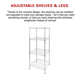 Modular Wire Storage Shelf 600 x 600 x 1800mm Steel Shelving - Extra Image