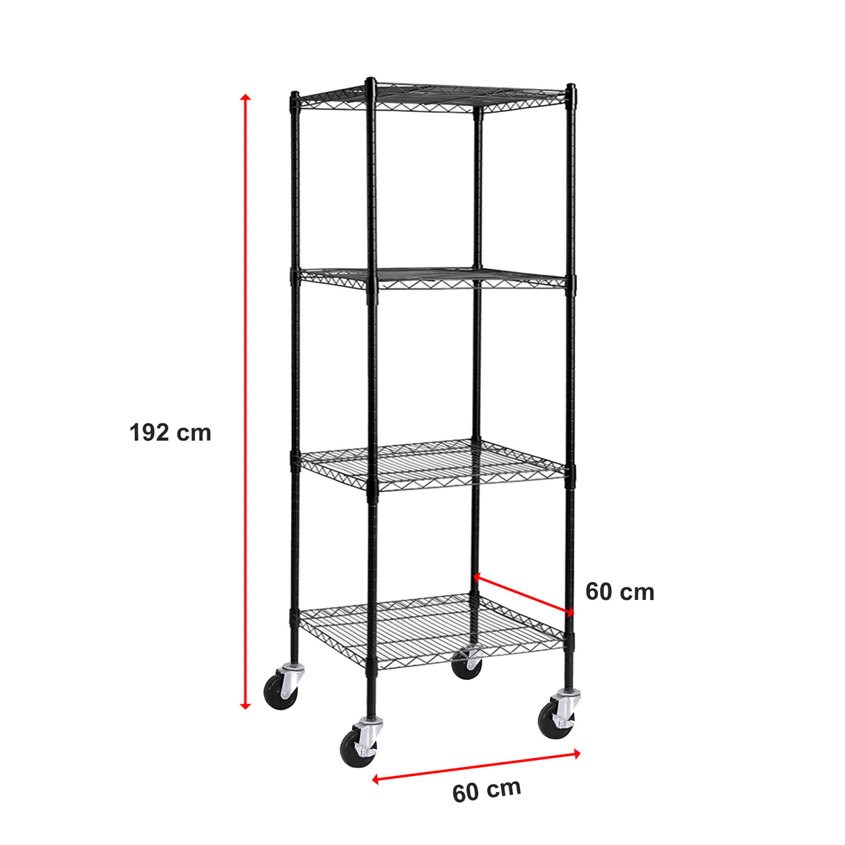 Modular Wire Storage Shelf 600 x 600 x 1800mm Steel Shelving