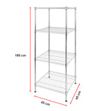 Modular Wire Storage Shelf 450 x 450 x 1800mm Steel Shelving