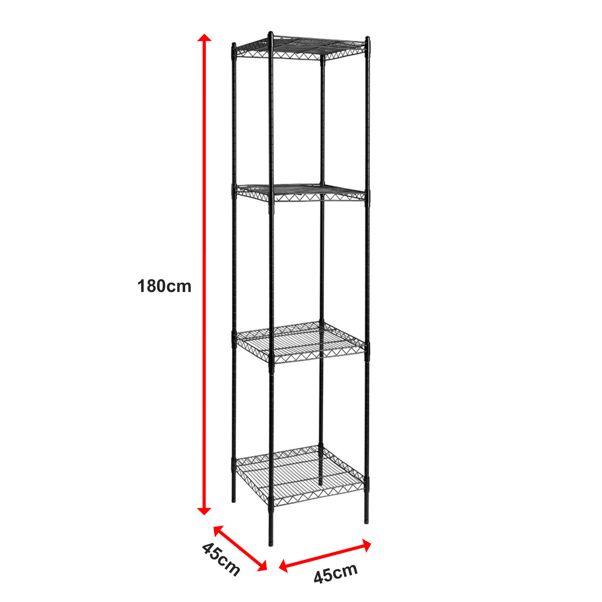 Modular Wire Storage Shelf 450 x 450 x 1800mm Steel Shelving