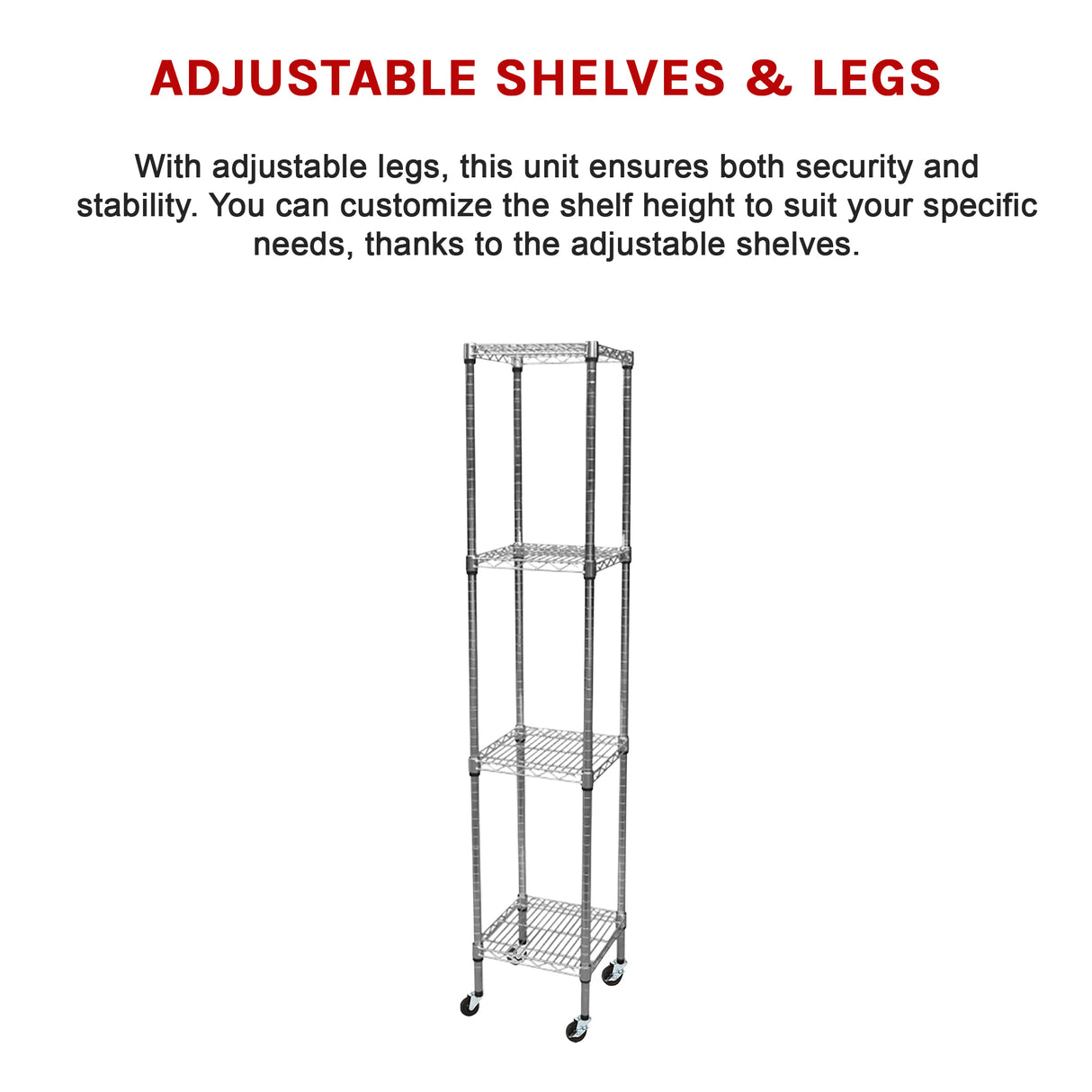 Modular Wire Storage Shelf 450 x 450 x 1800mm Steel Shelving