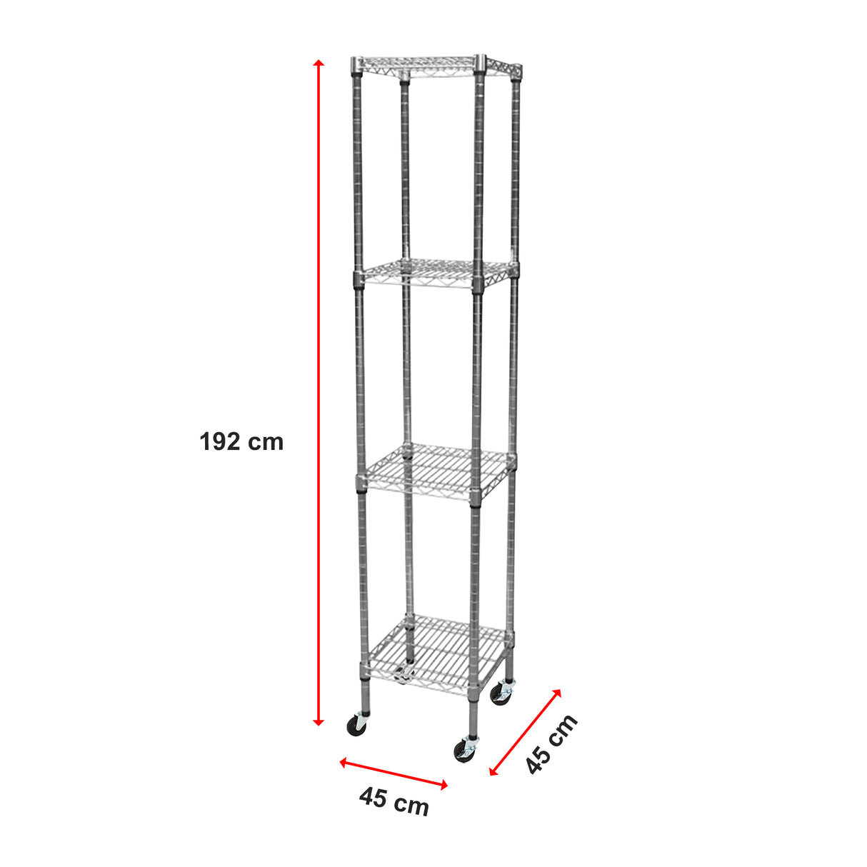 Modular Wire Storage Shelf 450 x 450 x 1800mm Steel Shelving
