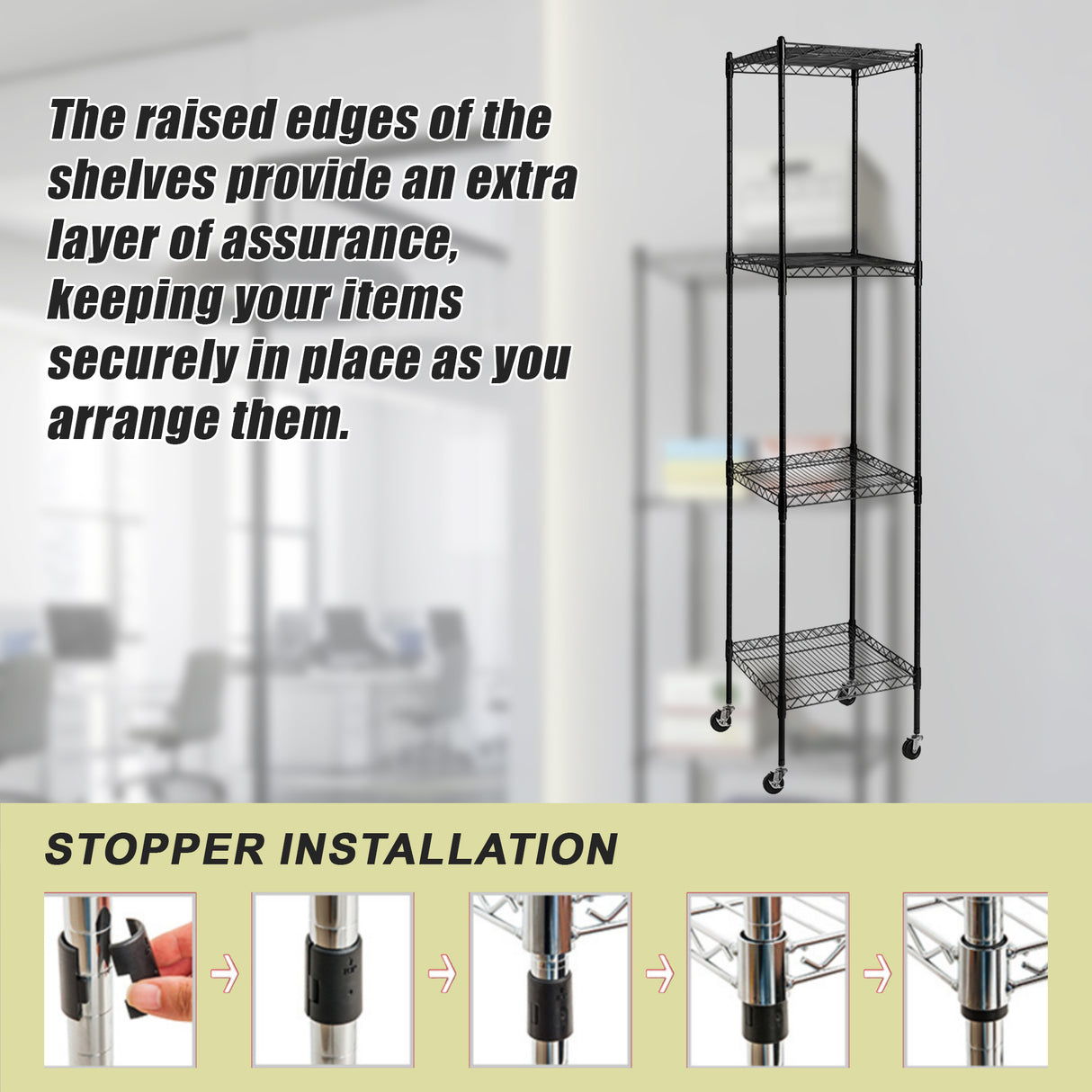 Modular Wire Storage Shelf 450 x 450 x 1800mm Steel Shelving