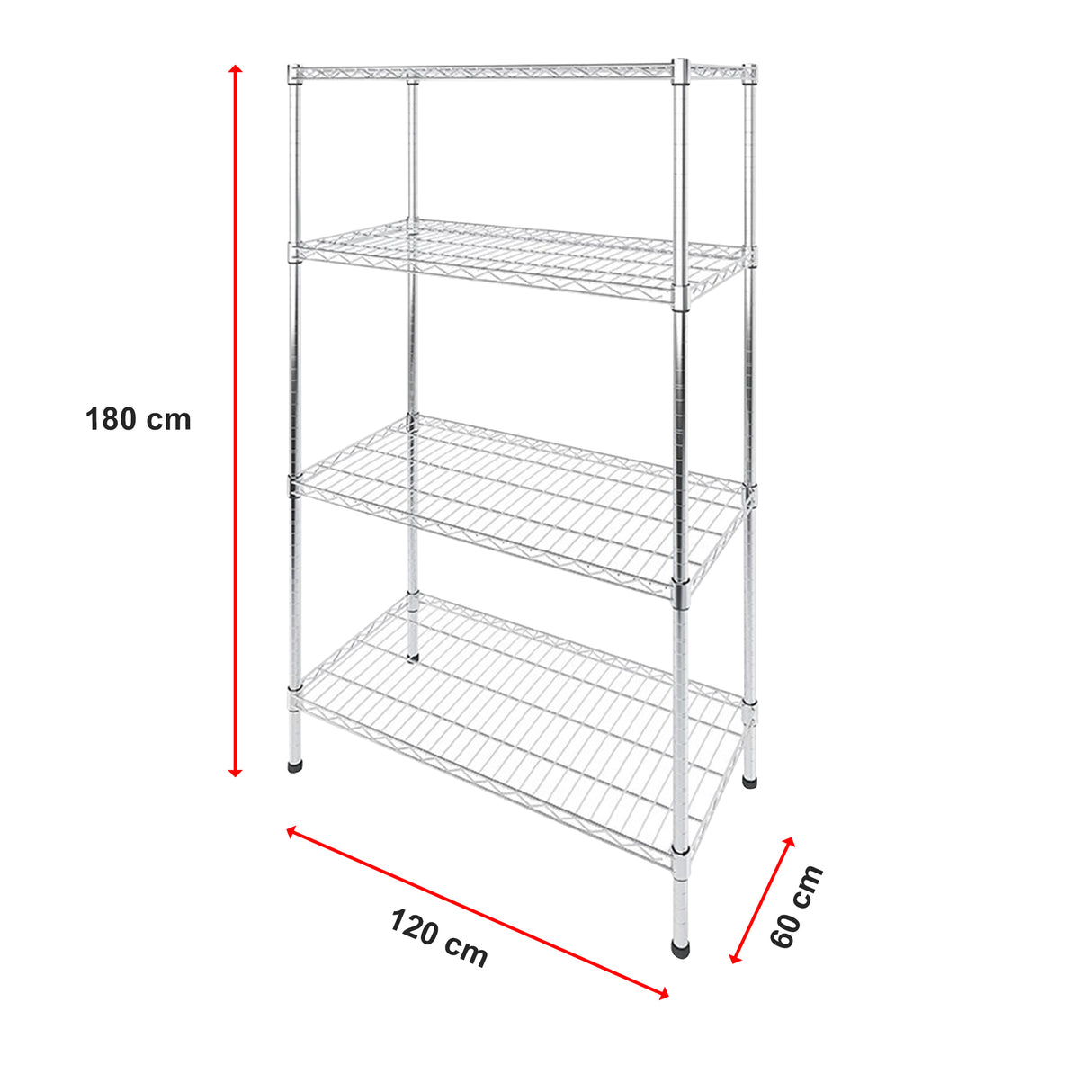 Modular Wire Storage Shelf 1200 x 600 x 1800mm Steel Shelving
