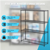 Modular Wire Storage Shelf 1200 x 600 x 1800mm Steel Shelving - Extra Image