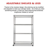 Modular Wire Storage Shelf 1200 x 600 x 1800mm Steel Shelving