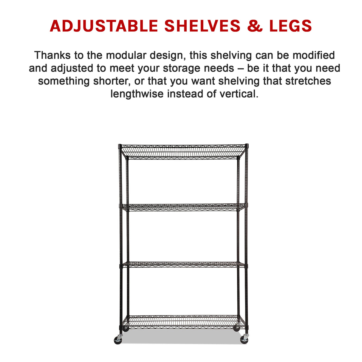 Modular Wire Storage Shelf 1200 x 600 x 1800mm Steel Shelving