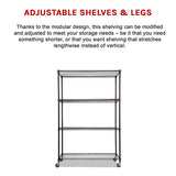 Modular Wire Storage Shelf 1200 x 600 x 1800mm Steel Shelving