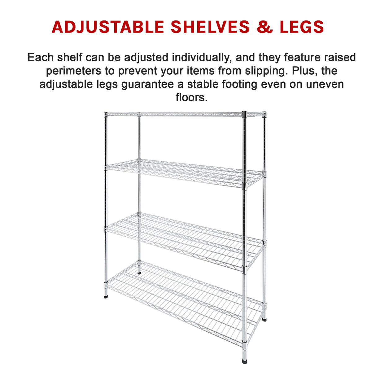 Modular Wire Storage Shelf 1500 x 350 x 1800mm Steel Shelving