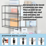 Modular Wire Storage Shelf 1500 x 350 x 1800mm Steel Shelving - Close-Up Angle