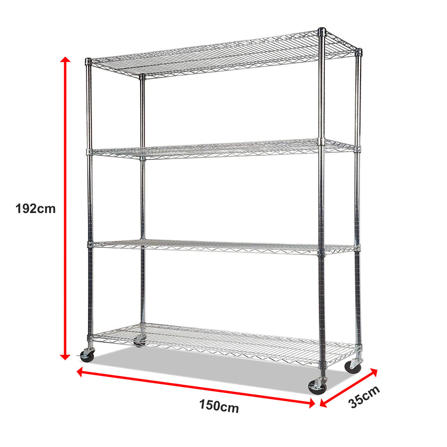 Modular Wire Storage Shelf 1500 x 350 x 1800mm Steel Shelving