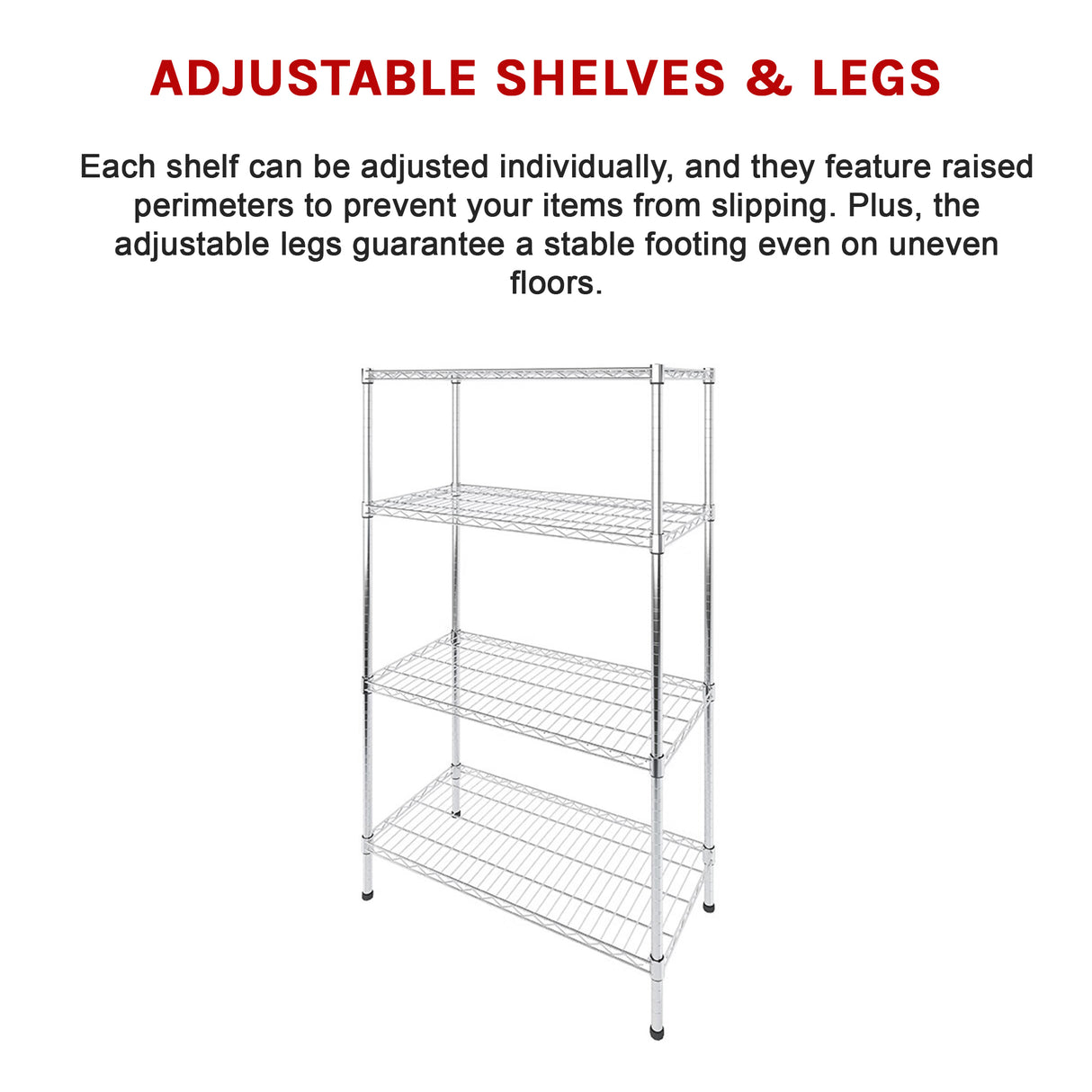 Modular Wire Storage Shelf 900 x 450 x 1800mm Steel Shelving