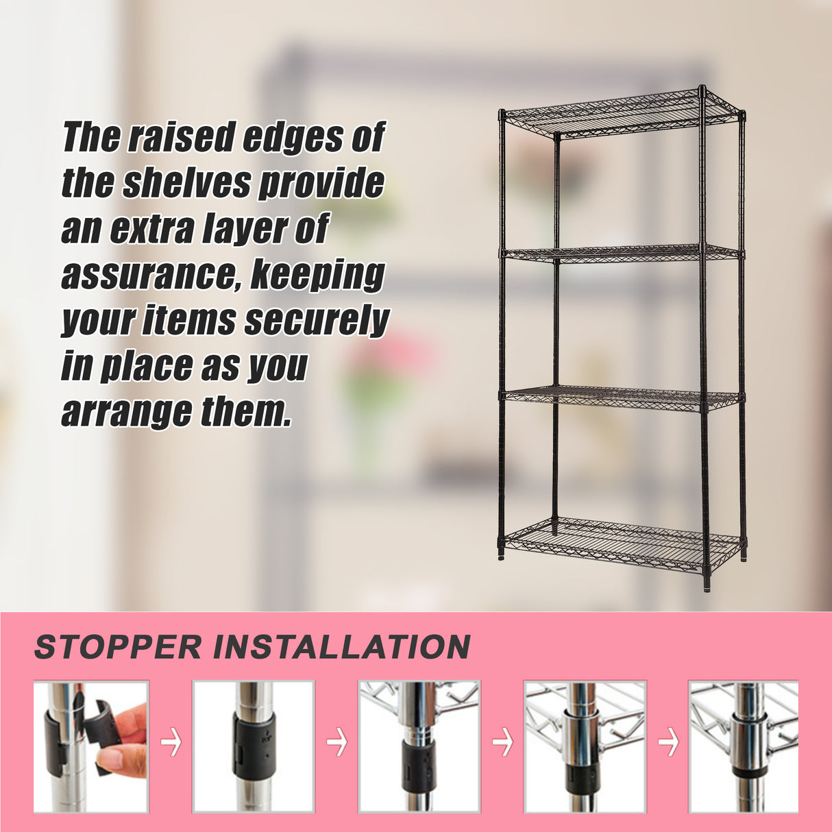 Modular Wire Storage Shelf 900 x 450 x 1800mm Steel Shelving