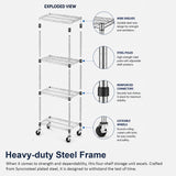 Modular Wire Storage Shelf 900 x 450 x 1800mm Steel Shelving