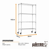 Modular Wire Storage Shelf 900 x 450 x 1800mm Steel Shelving