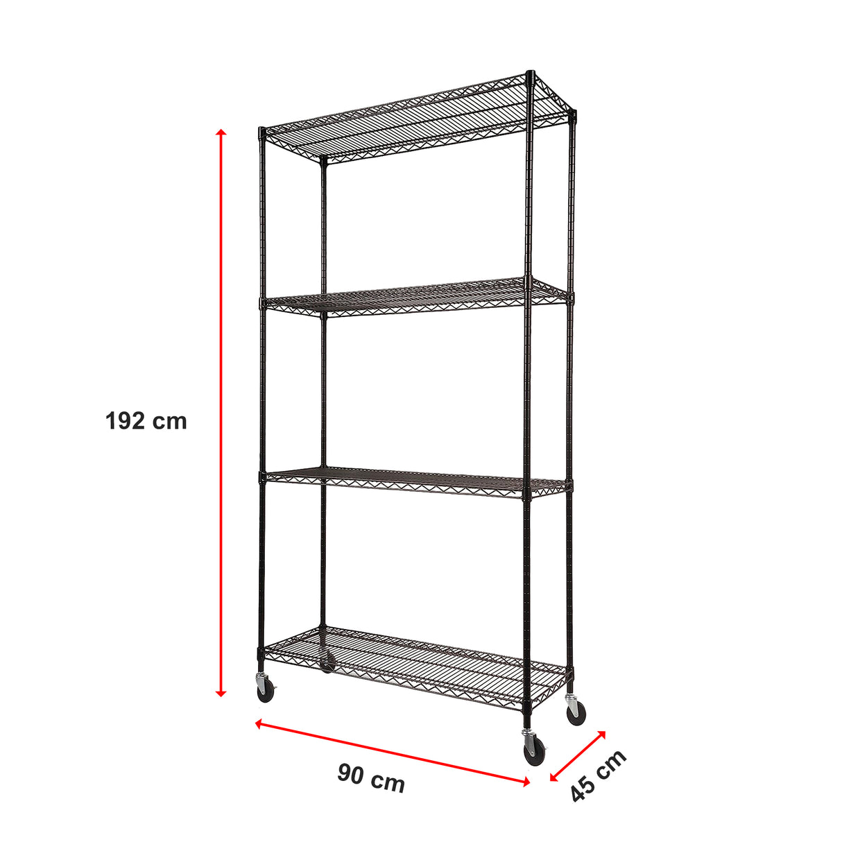 Modular Wire Storage Shelf 900 x 450 x 1800mm Steel Shelving
