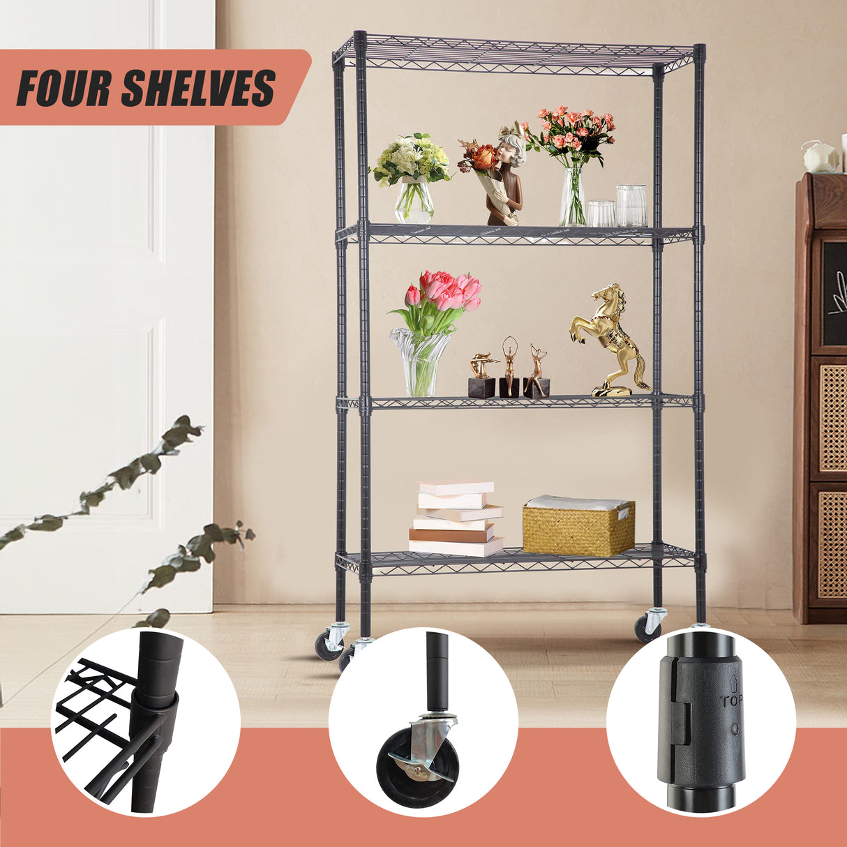 Modular Wire Storage Shelf 900 x 450 x 1800mm Steel Shelving