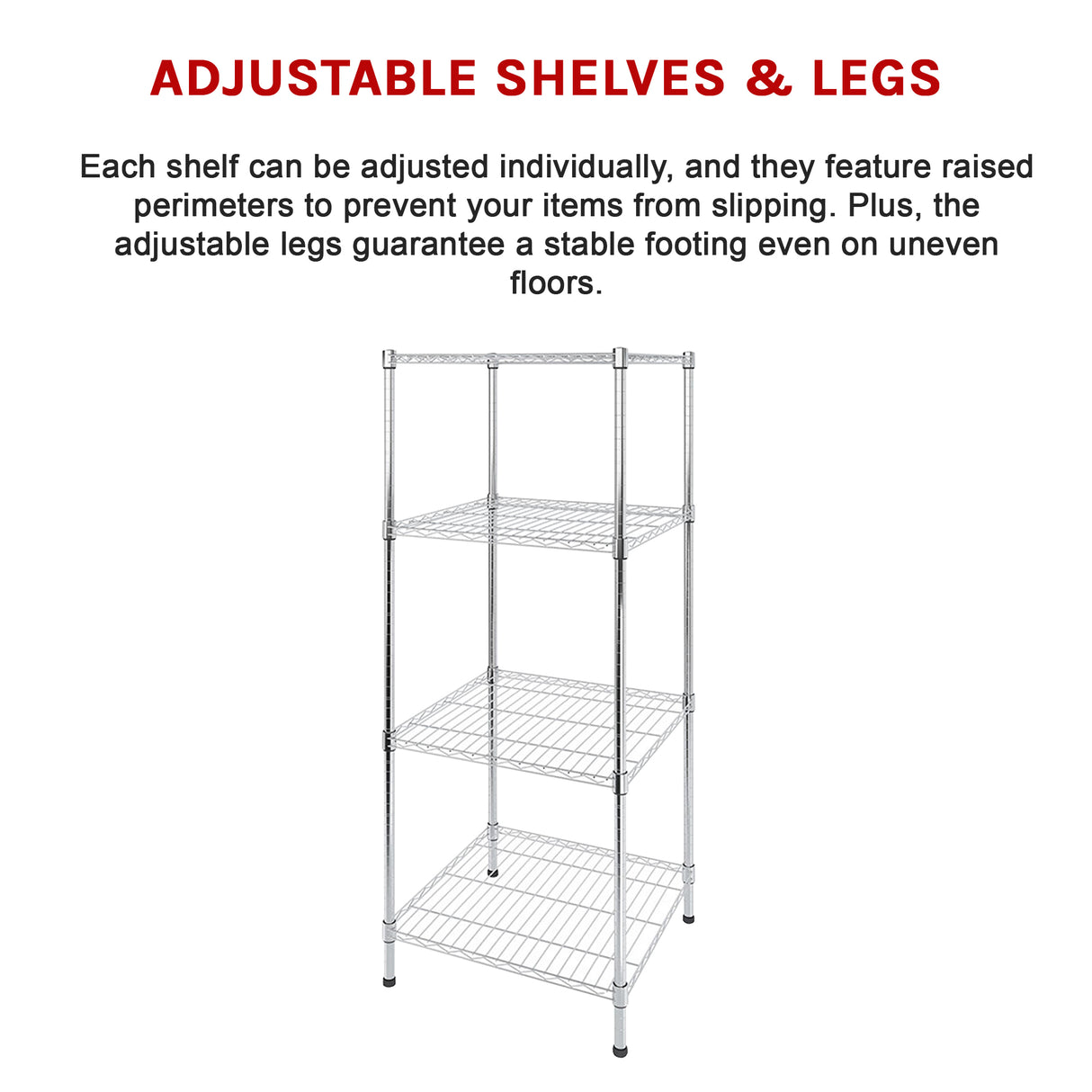 Modular Wire Storage Shelf 350 x 350 x 1800mm Steel Shelving