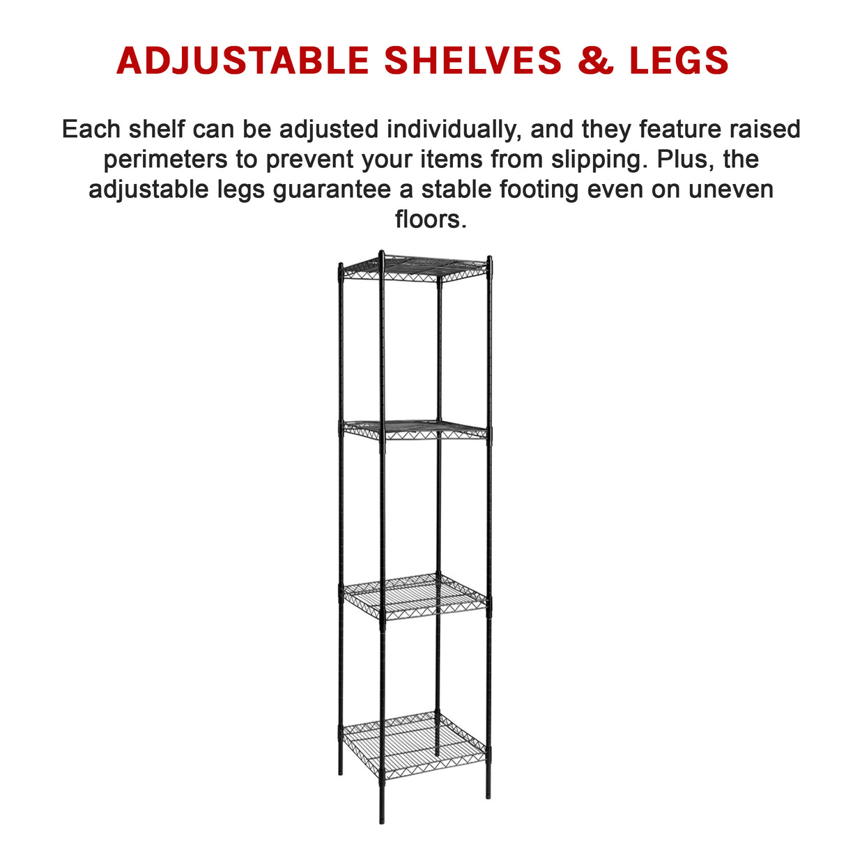 Modular Wire Storage Shelf 350 x 350 x 1800mm Steel Shelving