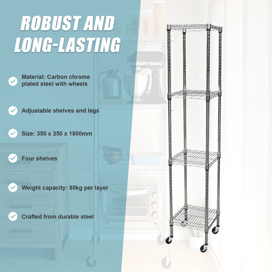 Modular Wire Storage Shelf 350 x 350 x 1800mm Steel Shelving