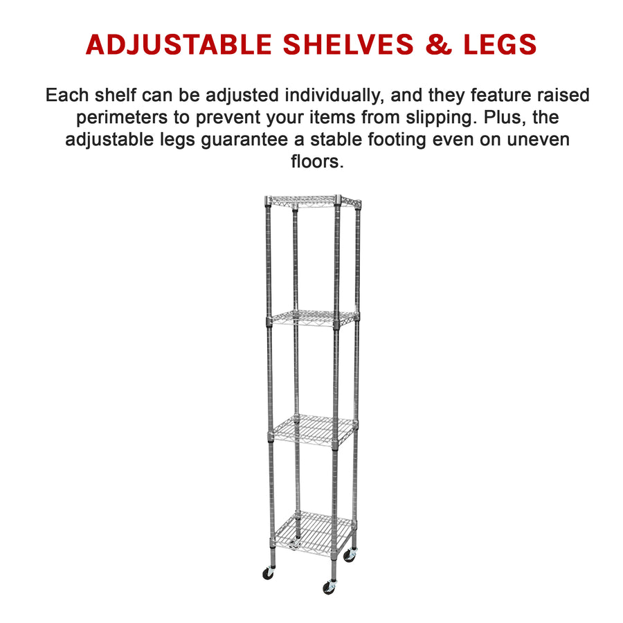 Modular Wire Storage Shelf 350 x 350 x 1800mm Steel Shelving