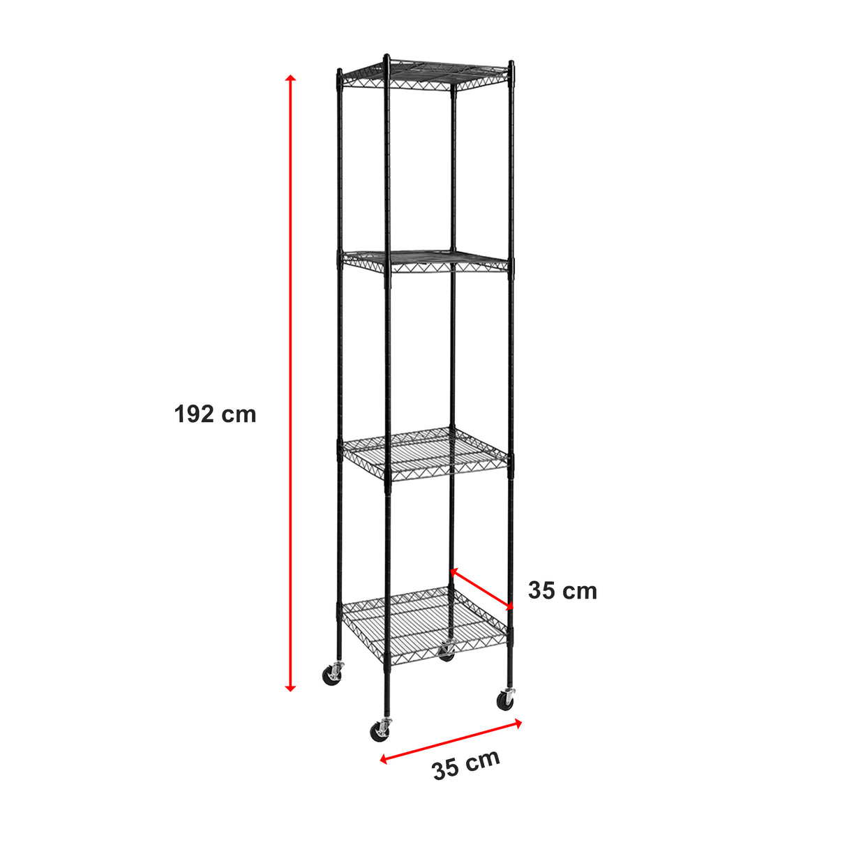 Modular Wire Storage Shelf 350 x 350 x 1800mm Steel Shelving