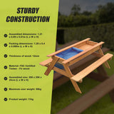 Sand & Water Wooden Picnic Table - Top-Down View
